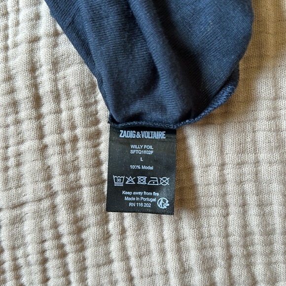 Zadig & Voltaire Willy Foil Lightweight Longsleeve with Gold Trim - Picture 4 of 4